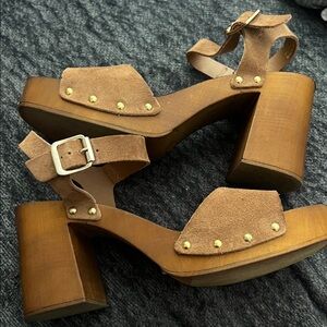 Steve Madden Brown Suede Platform Sandals size 10 NEW